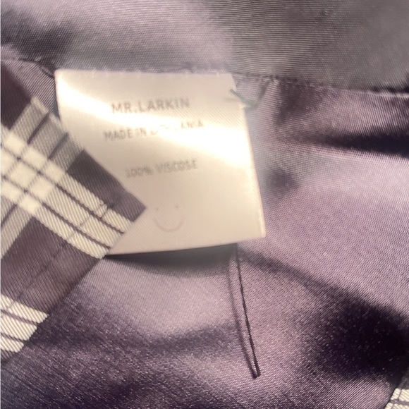 Mr Larkin “Penelope” puff sleeve checkered crop button up mid sleeve top L - Picture 5 of 5